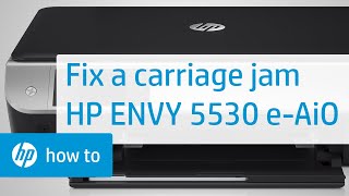 Fixing a Carriage Jam  HP ENVY 5530 eAllinOne Printer  HP [upl. by Oakie991]