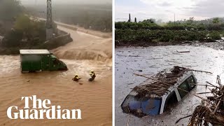 Rescues as torrential rain brings flash flooding to Spain [upl. by Barnes793]