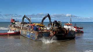 Aberaeron Sea Defence 2024 Arrival of the Norwegian Boulders [upl. by Cone179]