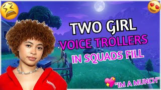 2 GIRL VOICE TROLLERS IN SQUADS FILLS 😫💖 [upl. by Dylana]