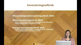 Fiscale tip  Investeringsaftrek [upl. by Shatzer]