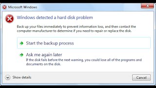 Windows detected a hard disk problem fixed permanently [upl. by Kristian60]