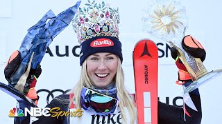 Mikaela Shiffrin soars to incredible 95th World Cup title in smooth slalom performance  NBC Sports [upl. by Eissahc]