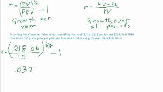 Calculating annual and total growth rates [upl. by Suivatna]