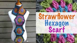 How To Crochet the Strawflower Hexagon Scarf [upl. by Lletnom]