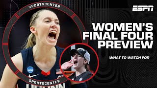 WOMENS FINAL FOUR PREVIEWS NC State vs South Carolina and UConn vs Iowa 🏀🙌  SportsCenter [upl. by Lacim]