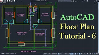 AutoCAD Floor Plan Tutorial for Beginners  6 [upl. by Halika]