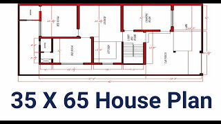 GET FREE 35 X 65 House Plan  35 x 65 House Plan with 3 Rooms and Car Parking [upl. by Nanah]