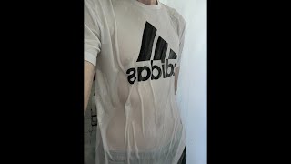 Wet White Adidas Shirt with Blue Adidas Pants  4K 60 [upl. by Tansey]