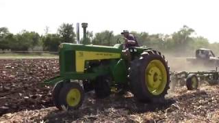 John Deere Two Cylinders Plowing at Half Century Of Progress Show 2017 [upl. by Bonns]