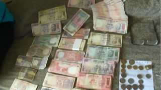 One Lakh 100000 Indian Rupees all denomination notes amp coins India 1st May 2012 [upl. by Olympie]