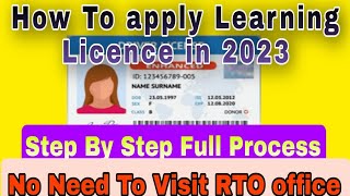 How To Apply Learning Licence in 2023  Learning licence kaise banaye Rto jane k bagair 2023 mai [upl. by Zalea47]