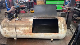 250 gallon offset smoker build [upl. by Davison716]