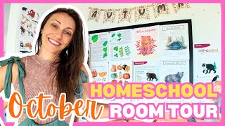 OCTOBER HOMESCHOOL ROOM TOUR Leaf Unit Study Pumpkins  More [upl. by Terry]