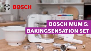 4 Gebäckvarianten mit dem Spritzgebäckvorsatz – BakingSensation Set MUM 5  Bosch MUM [upl. by Ferne568]