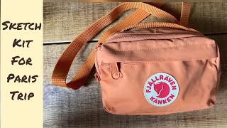 Fjallraven Kanken Hip Pack Travel Sketch Kit ft ‘Letsgosketching’ Companion [upl. by Sacksen]