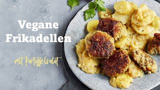 Vegane Frikadellen  Buletten selber machen  Mit schnellem Kartoffelsalat [upl. by Hareehahs]