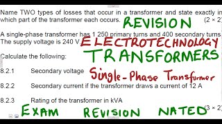 Electrotechnology Transformers Single Phase Revision 1 mathszoneafricanmotives mathswithadmirelightone [upl. by Athenian464]