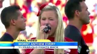 11YearOld Singer Explains Worst National Anthem Rendition [upl. by Nuahsor]