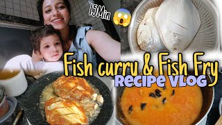 Making of Fish curry amp Fish Fry 🐟 with Ira  Recipe vlog  15 min Recipe  Bhagyashri Manjrekar [upl. by Drhacir547]