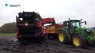 Aardappelen rooien onder extreme omstandigheden en daarna wassen [upl. by Aonehc]