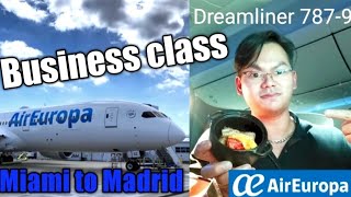 Review Air Europa Dreamliner 7879BUSINESS CLASS MIAMI 🇺🇲 to MADRID 🇪🇸 [upl. by Ailasor27]