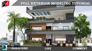 3D MAX FULL EXTERIOR MODELING TUTORIAL [upl. by Vanzant]