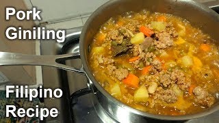 GINILING NA BABOY  Menudo Recipe Filipino Dish Ground Pork Menudo [upl. by Roselle]