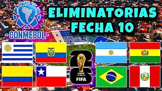 Calendario Fecha 10 Eliminatorias Sudamericana  Mundial 2026 [upl. by Thorr816]