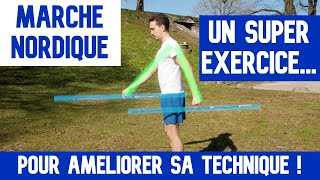 Marche Nordique  Un SUPER EXERCICE pour AMÉLIORER SA TECHNIQUE Les bâtons parallèles [upl. by Hsakiv839]