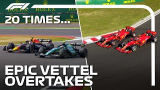 20 Times Sebastian Vettel Pulled Off An UNBELIEVABLE Overtake [upl. by Lemhaj]