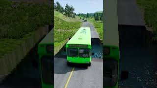 Bus vs water pit 17  carsvswaterpit beamngdrive doubleflatbedtrailertruckvsspeedbumps [upl. by Mccall]