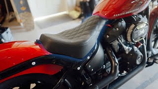 Saddlemen Renegade LS Solo Seat  Harley Street Bob  FXBB [upl. by Warde]