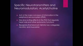 Chapter 6 Part 2 Neurotransmitters and Neuromodulators [upl. by Annaerb]