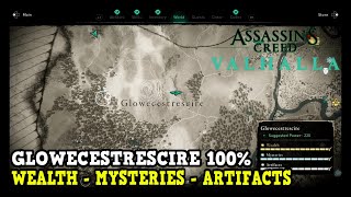 Assassins Creed Valhalla Glowecestrescire All Collectibles Wealth Mysteries Artifacts [upl. by Rainwater]