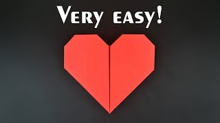 Easiest Origami Heart Ever  Tutorial in English BR [upl. by Alitha]