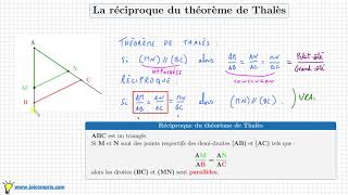 Cours ♦ Réciproque du théorème de Thalès • Démontrer que 2 droites sont parallèles ♦ Quatrième [upl. by Reddin63]