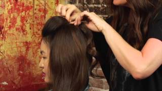 How to Pin Your Bangs Back amp Make a Little Poof  Mane Street [upl. by Golightly]