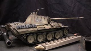 135th scale Vintage Tamiya Panther ausf A Medium tank model kit build [upl. by Atteoj884]