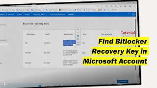 How to Find Bitlocker Recovery Key in Microsoft Account [upl. by Aire]