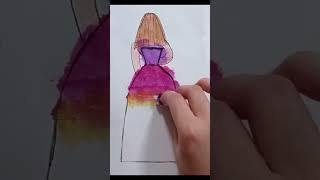 Fashion art Dress Design drawing art Easy idea for beginner viral video [upl. by Abehshtab]