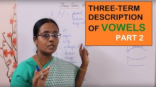 Phonetics in English  Long and Short Vowel Sounds Part 2  Three Term Description by Vennila Mam [upl. by Morita]