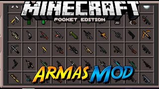 ARMAS MOD DESNOGUNS PARA MINECRAFT PE 0140  Mods Para Minecraft PE 0140 [upl. by Esnohpla]