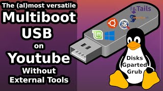 THE multiboot USB on Youtube  2021  UEFI and Legacy BIOS  In Linux with DisksGrubGparted [upl. by Agnot]