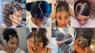 😍💖Cute and Easy Natural Curly hairstyles pt2🦋✨ [upl. by Berglund]