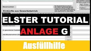 Anlage G Steuererklärung selber machen ELSTER Tutorial  Erklärung  Ausfüllhilfe [upl. by Atiluap]