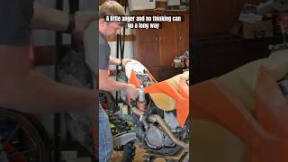 Why disconnect the wires when you can just do this dirtbike ktm angry fail [upl. by Birchard]