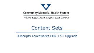 Allscripts EHR 171 Content Sets [upl. by Durstin]