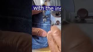 Sewing TipsHEMMING JEANS CORRECTLY shorts [upl. by Ku525]