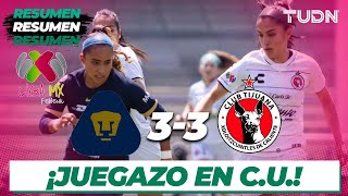 Resumen y goles  Pumas 33 Tijuana  Liga Mx Femenil CL2024 J9 [upl. by Meesak]